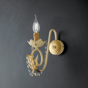 Iron applique Ivory Decape and gold strass damask one light 25x h28 cm