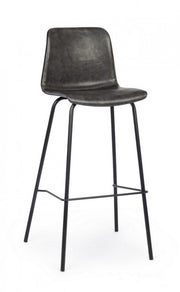 Kyra anthracite leatherette vintage steel bar stool 39 x 44 x 103.5 cm