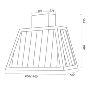 GARAGE METAL extractor hood in burnished stainless steel 80 cm