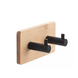 Double square bamboo and black coat rack