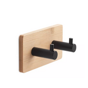 Double square bamboo and black coat rack