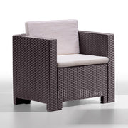 Capri brown resin living room 4 pcs with cushions