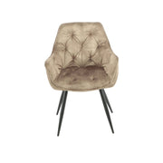 Modern and Comfortable Brown Velvet Senna Chair with Black Metal Frame