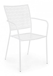 Jodie white outdoor chair with armrests
