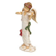 White resin angel with violin 11,5x8h22 cm