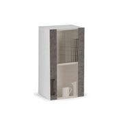 Cement gray display cabinet 1 door in melamine wood h.72x40x32cm