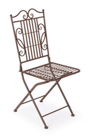 Folding steel chair Brown MELANIE 38x51x h92 cm