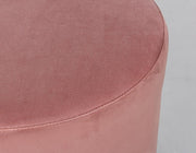 Pouf in Antique Pink velvet LUCILLA diameter 35x h40 cm