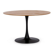 Natural style wood and steel table Ø120a - 75h