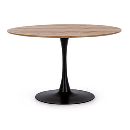 Natural style wood and steel table Ø120a - 75h