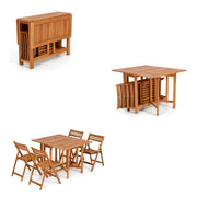 California Dining set in melamine wood for outdoor use