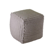 White square fabric pouf