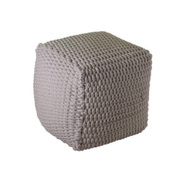 White square fabric pouf