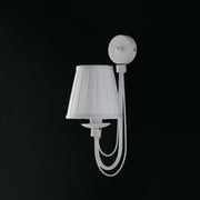 Shabby white iron applique one light white lampshade 21x h38 cm