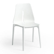 Oblong chair in white polypropylene