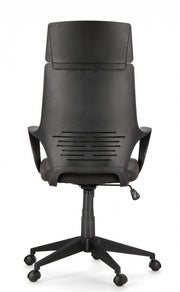 Office armchair in Damon fabric with high black back