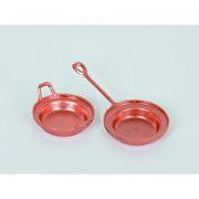 Set of two crib pans in copper 4 cm