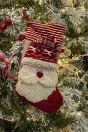 Santa Claus fabric stocking cm46x25x2