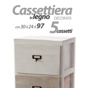 Cassettiera moderna multiuso bagno cucina anticata cm 97 h