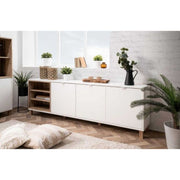 Sideboard 3 doors white oak 200x35xh.64.5 cm