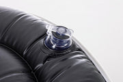 White-Blue Inflatable Striped Pouf