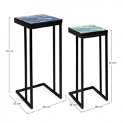 Set of modern coffee tables industrial furniture 2 pcs