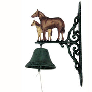 Cast iron bell 2 horses cm20h36