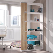 Libreria aperta design bianco rovere cm 90 x 25 x 180 h