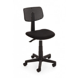 Black office chair with adjustable height wheels