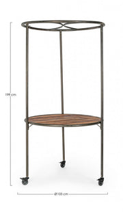 Industrial display unit with roof and wheels D103X199h cm