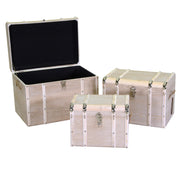 Rectangular 1-3 bleached wooden trunk