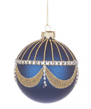 12x Blue Glass Sphere Vase - 80mm Diameter