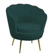 Petrol blue tulip velvet armchair cm73x72h77