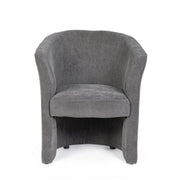 Armchair in wood and Anthracite fabric BELIZE 64,5x63x h76 cm