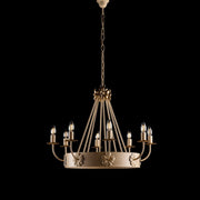 Ivory Decape iron chandelier with Empire Gold finishing eight lights 76x h57 cm
