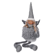 Sitting angel in gray fabric cm23x15h76