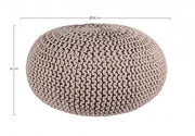Woven dove gray pouf bizzotto cm 80