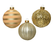 Christmas ball in glass glitter gold assorted 10 cm 1 pcs