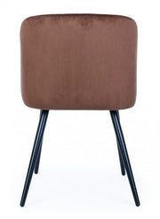 Queen rust velvet steel chair 53 x 57 x 81.5 cm