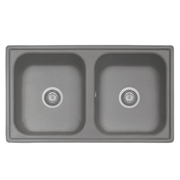 Samet Sink 86x50 2 bowls Granitovero862vcrp chrome