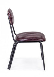 Vintage bordeaux Debbie chair in eco-leather
