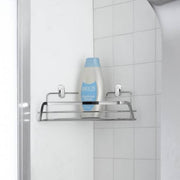 Elegant and functional corner shelf with chromed steel shelf from the Francy series
