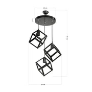 Agatha pendant lamp MDL3790 3 black cubes