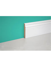 Elegant baroque style skirting board, made of white MDF, with dimensions of 18x100 mm and height of 2250 mm, produced by the renowned Pircher brand.