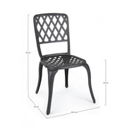 Anthracite aluminum chair external cm 44 x 46 x 89h