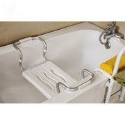 Adjustable Chrome-Plated White Bathtub Seat 19x26x65.5 cm