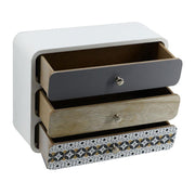 Rectangular artemide 3-drawer wooden storage box cm30x12h27