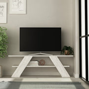 Open TV stand 2 shelves vintage white 120x33,5x40 h cm