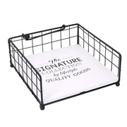 Squared white wooden napkin holder cm19x19h7