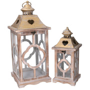 Natural wooden lantern 1-2 cm21x21h50